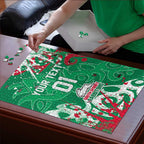 Personalized South Sydney Rabbitohs Rugby Puzzle Urban Street Graffiti Style - Distressed Splatter Elements