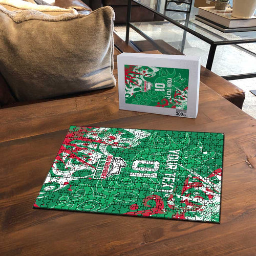 Personalized South Sydney Rabbitohs Rugby Puzzle Urban Street Graffiti Style - Distressed Splatter Elements