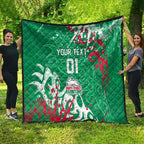 Personalized South Sydney Rabbitohs Rugby Quilt Urban Street Graffiti Style - Distressed Splatter Elements