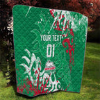 Personalized South Sydney Rabbitohs Rugby Quilt Urban Street Graffiti Style - Distressed Splatter Elements