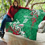 Personalized South Sydney Rabbitohs Rugby Quilt Urban Street Graffiti Style - Distressed Splatter Elements