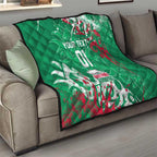 Personalized South Sydney Rabbitohs Rugby Quilt Urban Street Graffiti Style - Distressed Splatter Elements