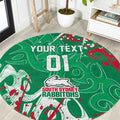 Personalized South Sydney Rabbitohs Rugby Round Carpet Urban Street Graffiti Style - Distressed Splatter Elements
