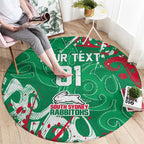 Personalized South Sydney Rabbitohs Rugby Round Carpet Urban Street Graffiti Style - Distressed Splatter Elements
