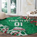 Personalized South Sydney Rabbitohs Rugby Round Carpet Urban Street Graffiti Style - Distressed Splatter Elements