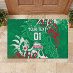 Personalized South Sydney Rabbitohs Rugby Rubber Doormat Urban Street Graffiti Style - Distressed Splatter Elements