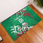 Personalized South Sydney Rabbitohs Rugby Rubber Doormat Urban Street Graffiti Style - Distressed Splatter Elements