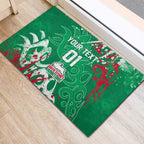 Personalized South Sydney Rabbitohs Rugby Rubber Doormat Urban Street Graffiti Style - Distressed Splatter Elements