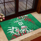 Personalized South Sydney Rabbitohs Rugby Rubber Doormat Urban Street Graffiti Style - Distressed Splatter Elements
