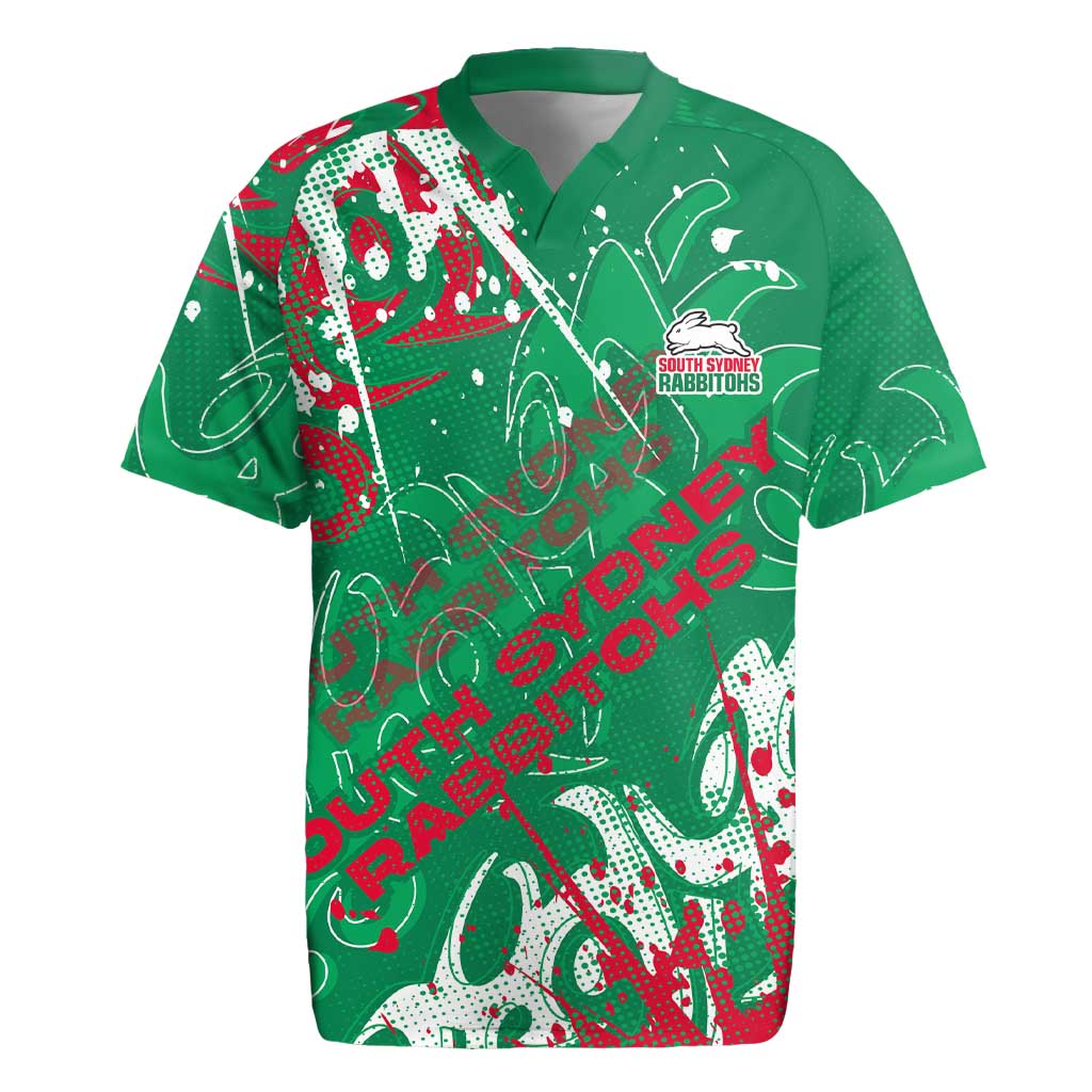 Personalized South Sydney Rabbitohs Rugby Rugby Jersey Urban Street Graffiti Style - Distressed Splatter Elements