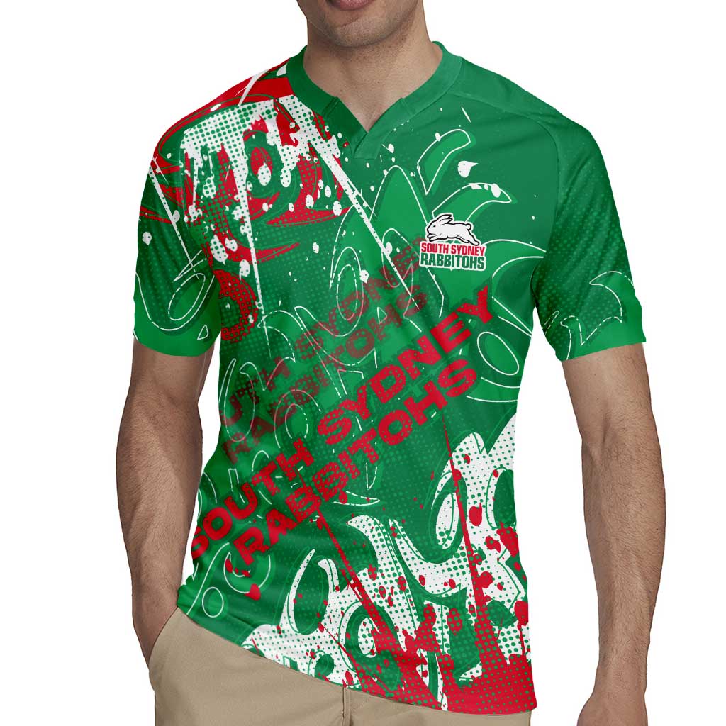 Personalized South Sydney Rabbitohs Rugby Rugby Jersey Urban Street Graffiti Style - Distressed Splatter Elements