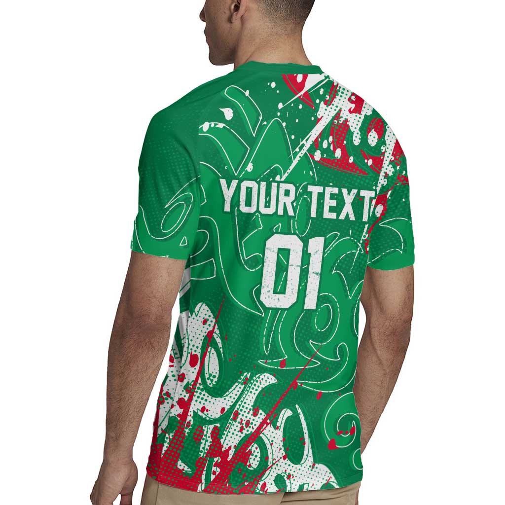 Personalized South Sydney Rabbitohs Rugby Rugby Jersey Urban Street Graffiti Style - Distressed Splatter Elements