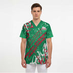 Personalized South Sydney Rabbitohs Rugby Scrub Top Urban Street Graffiti Style - Distressed Splatter Elements