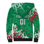 Personalized South Sydney Rabbitohs Rugby Sherpa Hoodie Urban Street Graffiti Style - Distressed Splatter Elements