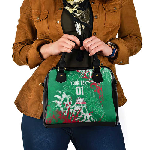 Personalized South Sydney Rabbitohs Rugby Shoulder Handbag Urban Street Graffiti Style - Distressed Splatter Elements