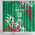 Personalized South Sydney Rabbitohs Rugby Shower Curtain Urban Street Graffiti Style - Distressed Splatter Elements