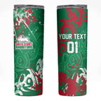 Personalized South Sydney Rabbitohs Rugby Skinny Tumbler Urban Street Graffiti Style - Distressed Splatter Elements