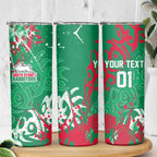 Personalized South Sydney Rabbitohs Rugby Skinny Tumbler Urban Street Graffiti Style - Distressed Splatter Elements