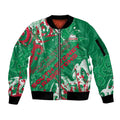 Personalized South Sydney Rabbitohs Rugby Sleeve Zip Bomber Jacket Urban Street Graffiti Style - Distressed Splatter Elements