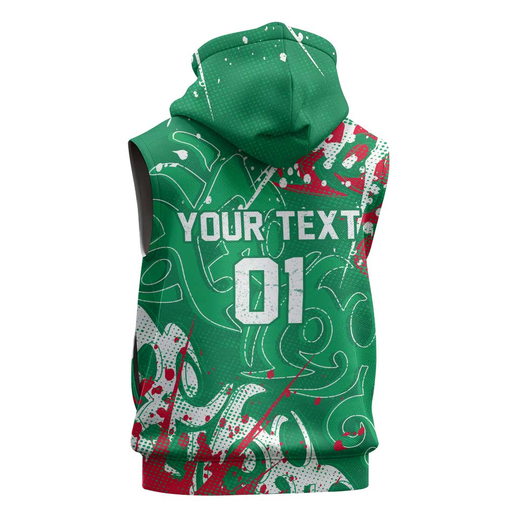 Personalized South Sydney Rabbitohs Rugby Sleeveless Hoodie Urban Street Graffiti Style - Distressed Splatter Elements