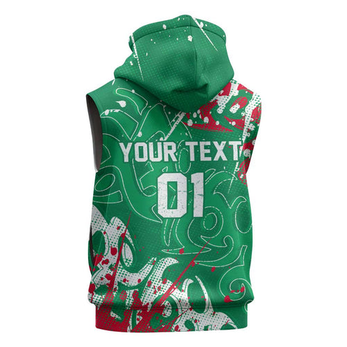 Personalized South Sydney Rabbitohs Rugby Sleeveless Hoodie Urban Street Graffiti Style - Distressed Splatter Elements