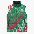 Personalized South Sydney Rabbitohs Rugby Sleeveless Puffer Jacket Urban Street Graffiti Style - Distressed Splatter Elements