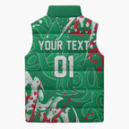 Personalized South Sydney Rabbitohs Rugby Sleeveless Puffer Jacket Urban Street Graffiti Style - Distressed Splatter Elements