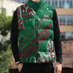 Personalized South Sydney Rabbitohs Rugby Sleeveless Puffer Jacket Urban Street Graffiti Style - Distressed Splatter Elements