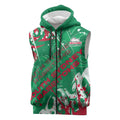Personalized South Sydney Rabbitohs Rugby Sleeveless Zip Hoodie Urban Street Graffiti Style - Distressed Splatter Elements