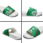 Personalized South Sydney Rabbitohs Rugby Slide Sandals Urban Street Graffiti Style - Distressed Splatter Elements