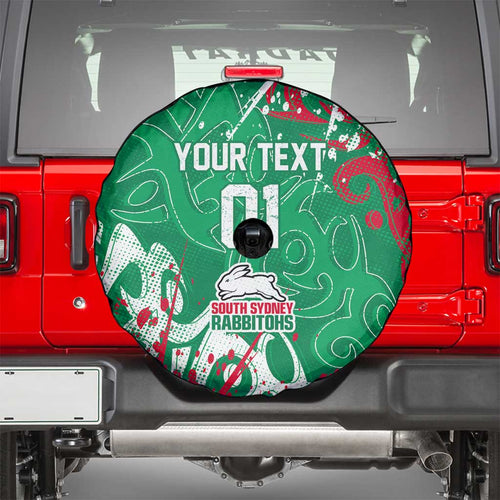 Personalized South Sydney Rabbitohs Rugby Spare Tire Cover Urban Street Graffiti Style - Distressed Splatter Elements