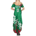 Personalized South Sydney Rabbitohs Rugby Summer Maxi Dress Urban Street Graffiti Style - Distressed Splatter Elements