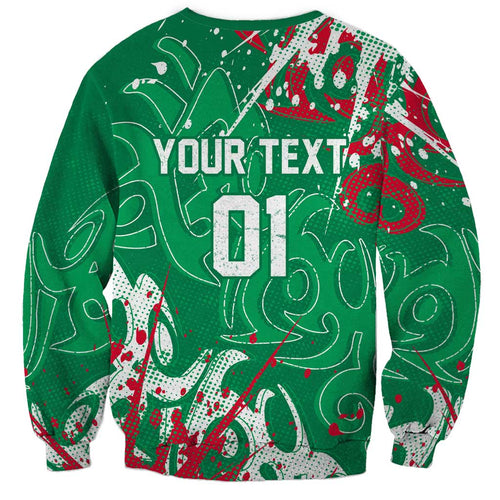 Personalized South Sydney Rabbitohs Rugby Sweatshirt Urban Street Graffiti Style - Distressed Splatter Elements