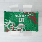 Personalized South Sydney Rabbitohs Rugby Tablecloth Urban Street Graffiti Style - Distressed Splatter Elements
