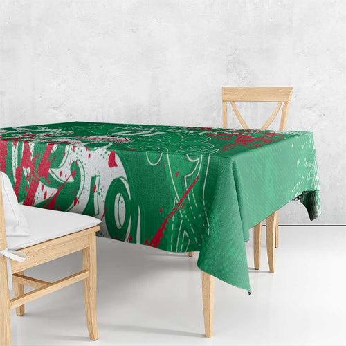 Personalized South Sydney Rabbitohs Rugby Tablecloth Urban Street Graffiti Style - Distressed Splatter Elements