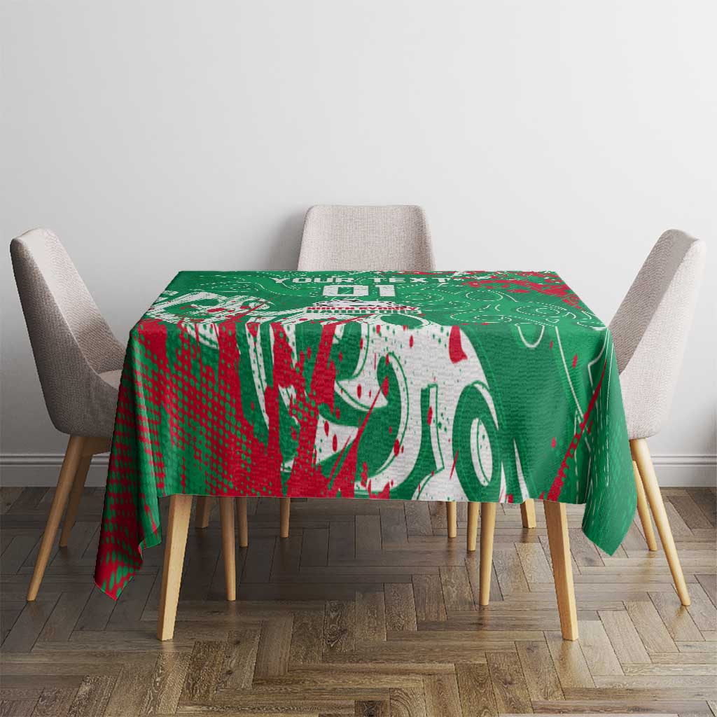 Personalized South Sydney Rabbitohs Rugby Tablecloth Urban Street Graffiti Style - Distressed Splatter Elements