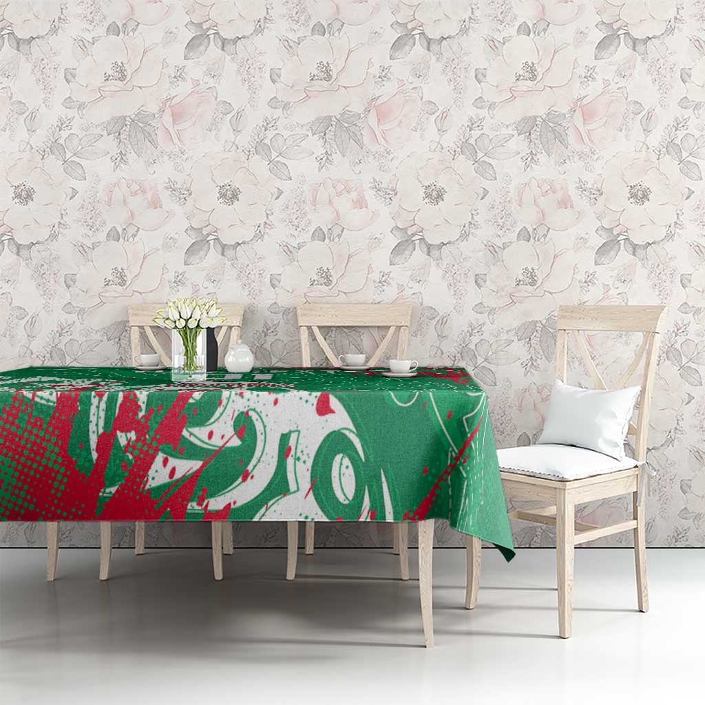 Personalized South Sydney Rabbitohs Rugby Tablecloth Urban Street Graffiti Style - Distressed Splatter Elements