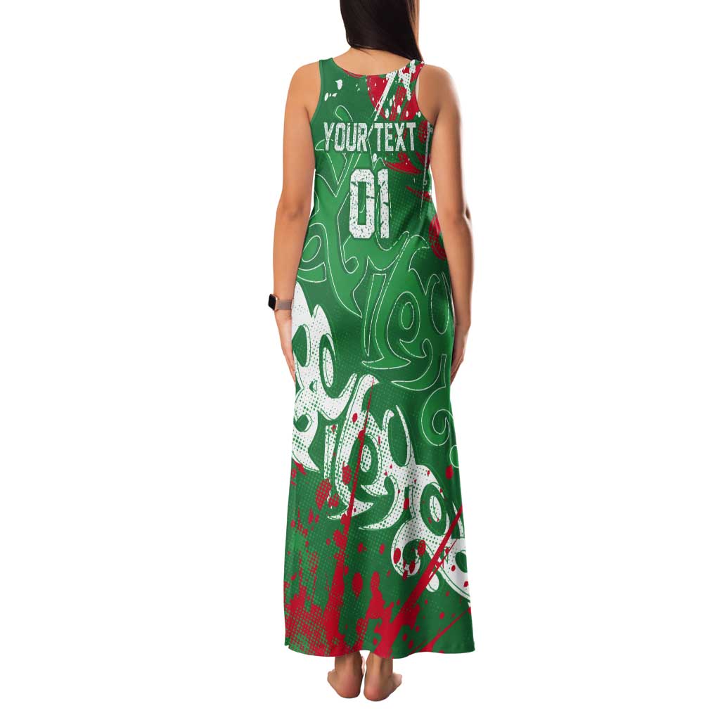 Personalized South Sydney Rabbitohs Rugby Tank Maxi Dress Urban Street Graffiti Style - Distressed Splatter Elements