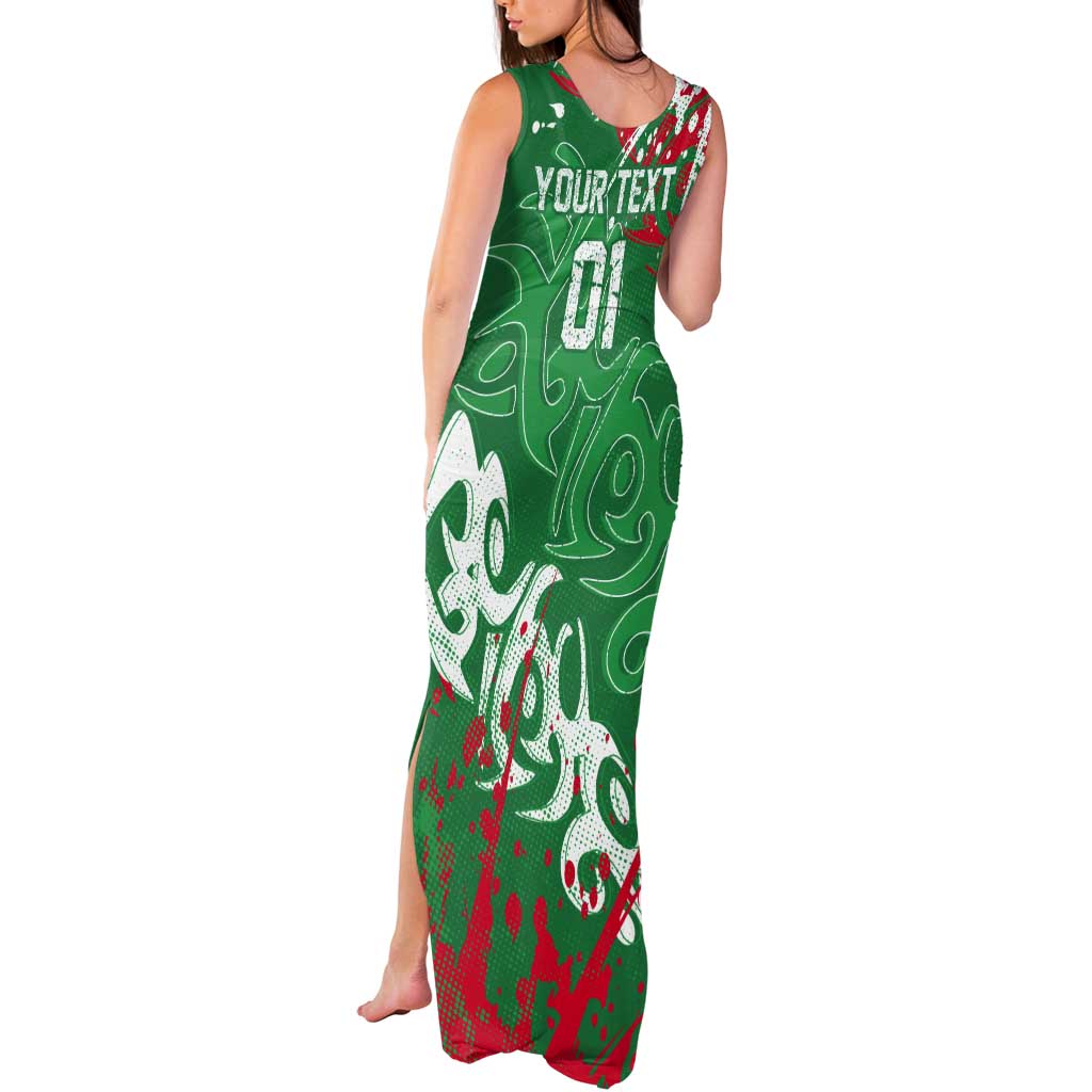 Personalized South Sydney Rabbitohs Rugby Tank Maxi Dress Urban Street Graffiti Style - Distressed Splatter Elements