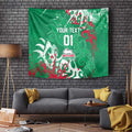 Personalized South Sydney Rabbitohs Rugby Tapestry Urban Street Graffiti Style - Distressed Splatter Elements