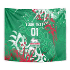Personalized South Sydney Rabbitohs Rugby Tapestry Urban Street Graffiti Style - Distressed Splatter Elements