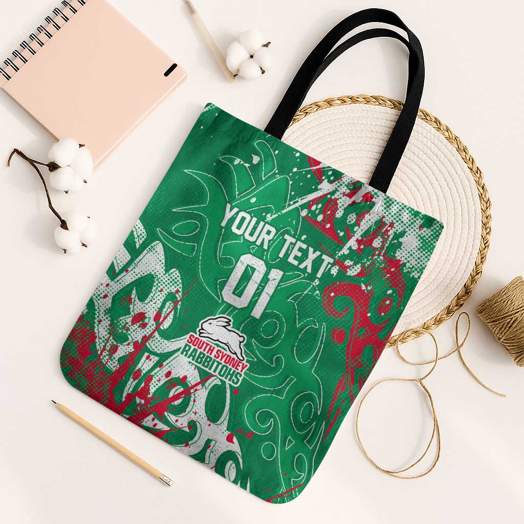 Personalized South Sydney Rabbitohs Rugby Tote Bag Urban Street Graffiti Style - Distressed Splatter Elements