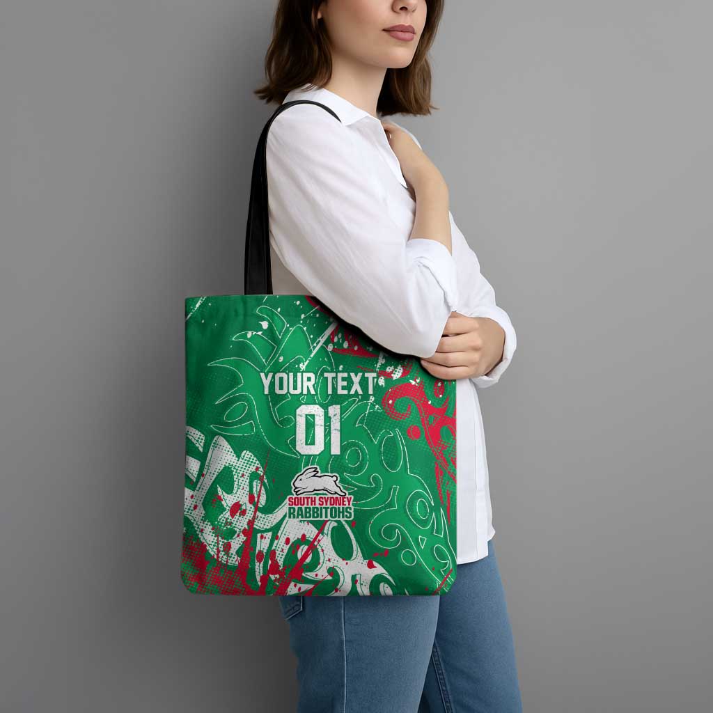 Personalized South Sydney Rabbitohs Rugby Tote Bag Urban Street Graffiti Style - Distressed Splatter Elements