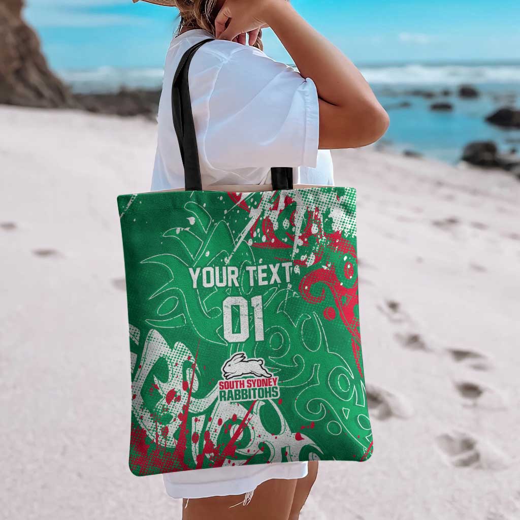 Personalized South Sydney Rabbitohs Rugby Tote Bag Urban Street Graffiti Style - Distressed Splatter Elements