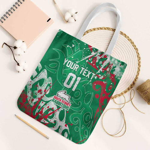 Personalized South Sydney Rabbitohs Rugby Tote Bag Urban Street Graffiti Style - Distressed Splatter Elements
