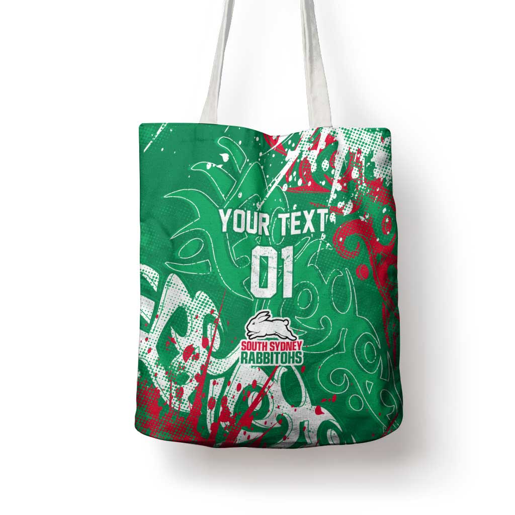Personalized South Sydney Rabbitohs Rugby Tote Bag Urban Street Graffiti Style - Distressed Splatter Elements