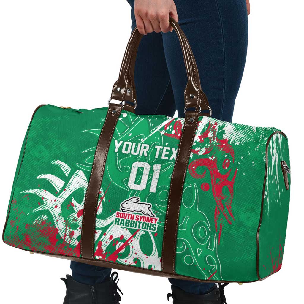 Personalized South Sydney Rabbitohs Rugby Travel Bag Urban Street Graffiti Style - Distressed Splatter Elements