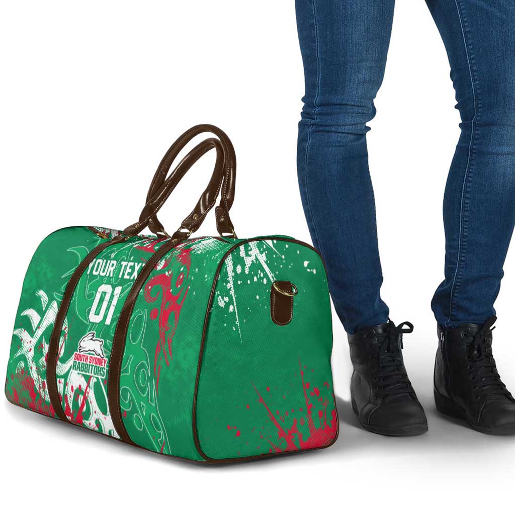 Personalized South Sydney Rabbitohs Rugby Travel Bag Urban Street Graffiti Style - Distressed Splatter Elements