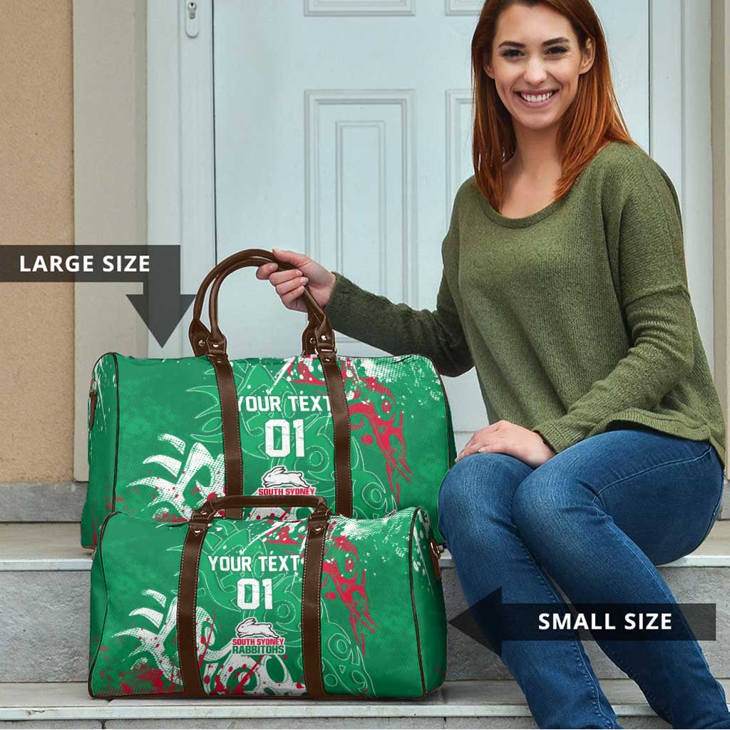 Personalized South Sydney Rabbitohs Rugby Travel Bag Urban Street Graffiti Style - Distressed Splatter Elements