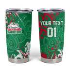 Personalized South Sydney Rabbitohs Rugby Tumbler Cup Urban Street Graffiti Style - Distressed Splatter Elements